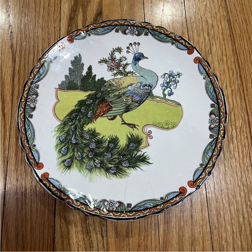 Vintage Haviland Vibrant Peacock Design Plate 9.5”